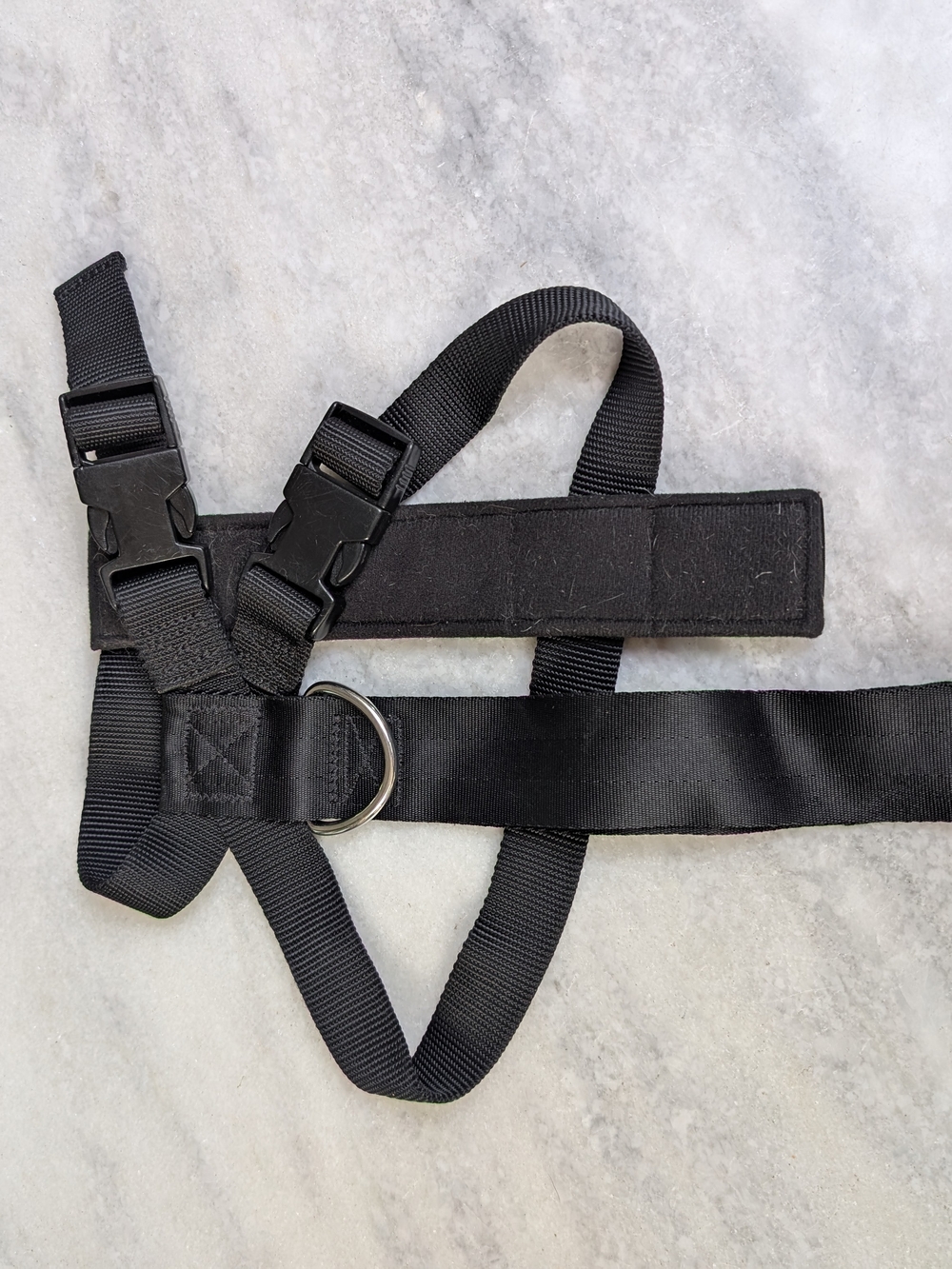 Adjustable Black Nylon Strap Pet Seat Belt Harness with D-Ring
